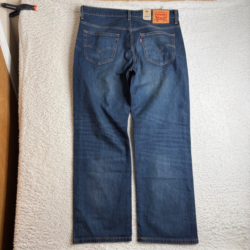 NEW Levis 569 Loose Straight Leg Jeans Mens 36x32 blue baggy fade
